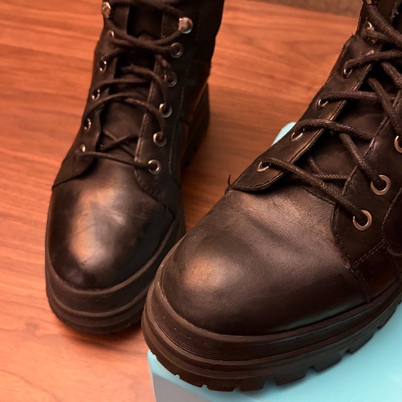 Marc Fisher Black Platform Combat Boots - Picture 3 of 8